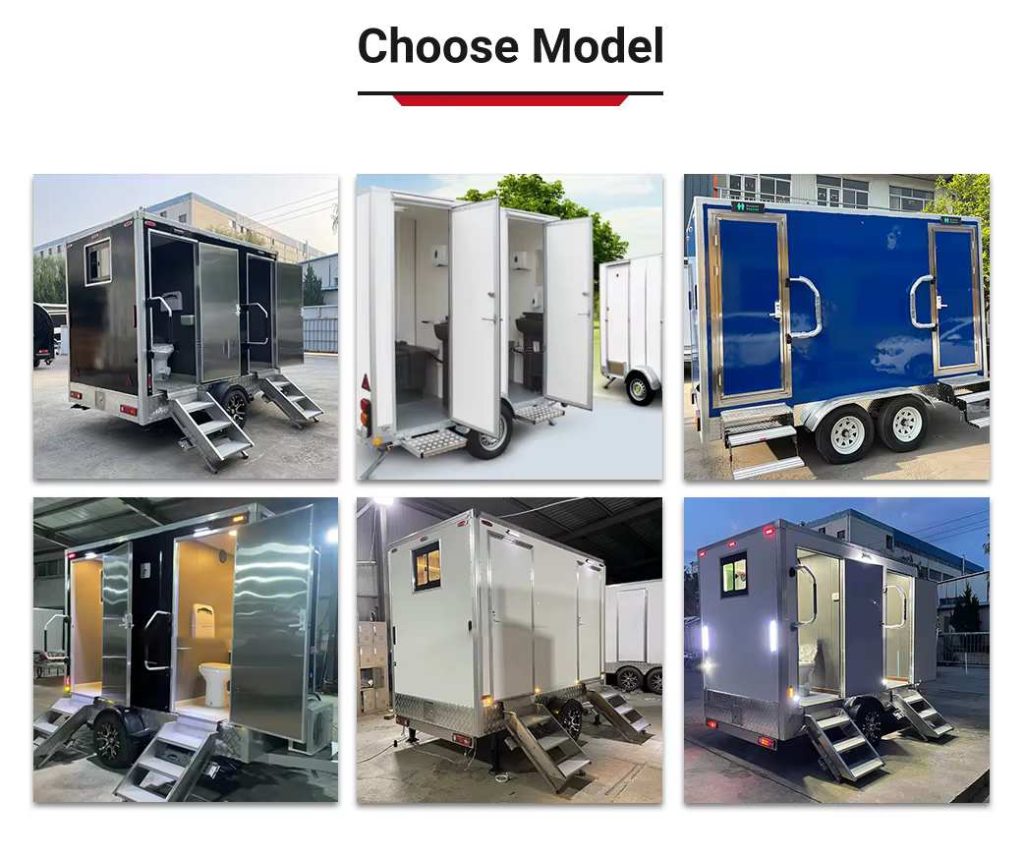 portable toilet trailer model