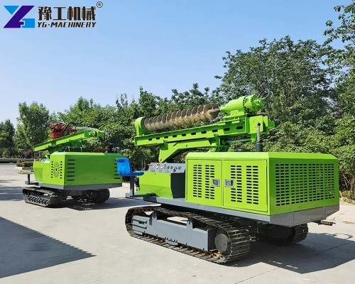 solar pile driver machine