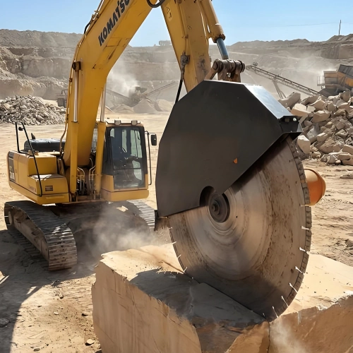 excavator mounted rock saw